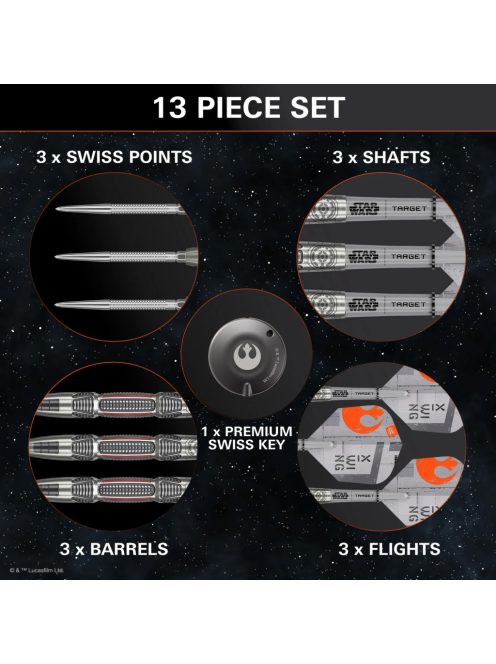 darts szett steel SP STAR WARS TARGET X-Wing, 26gr, 90%