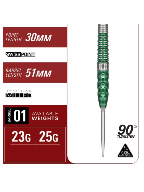 Darts szett steel Target JAPAN Xeno Motomu Sakai G1 SP 25g  90% wolfram