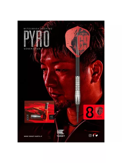 DARTS SZETT SOFT TARGET JAPAN MITSUMASA HOSHINO THE PYRO G9, 17G 90% WOLFRAM