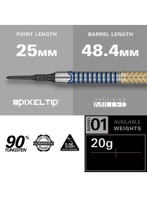 Dart szett soft Target SP Josh Rock G1 20g, 90%