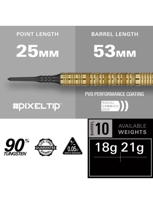 Darts szett soft Target Bolide Envy 10 - 21g, 90%