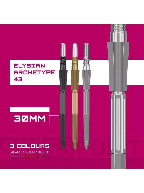Darts fémhegy TARGET Swiss Point Elysian Archetype 43, ezüst 30mm