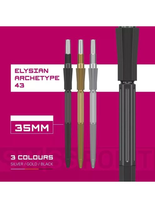 Darts fémhegy TARGET Swiss Point Elysian Archetype 43, fekete 35mm
