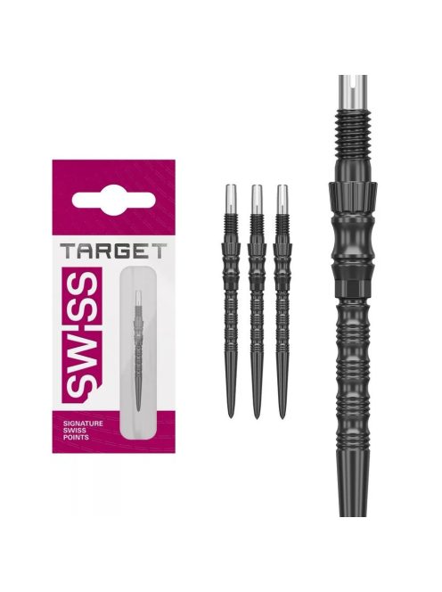 Darts fémhegy TARGET Swiss Point TRB, fekete 30mm