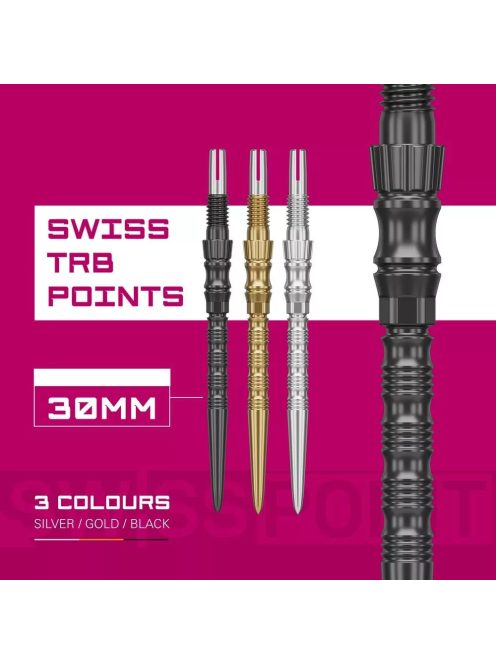Darts fémhegy TARGET Swiss Point TRB, fekete 30mm