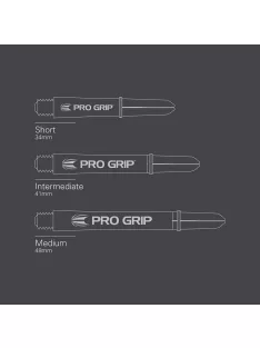   Dart szár rövid+ Target Pro Grip, fekete 38mm - 9 darabos csomag