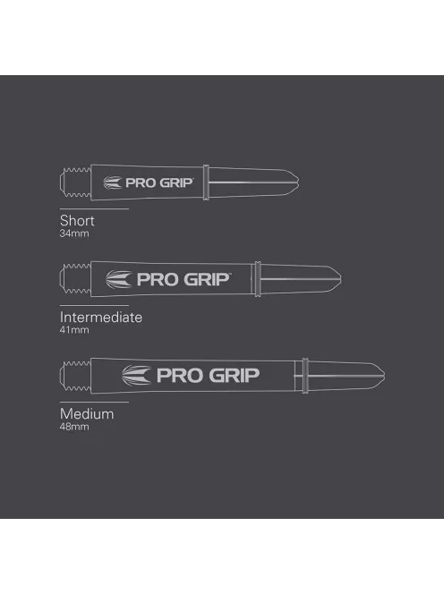 Dart szár rövid+ Target Pro Grip, fekete 38mm - 9 darabos csomag