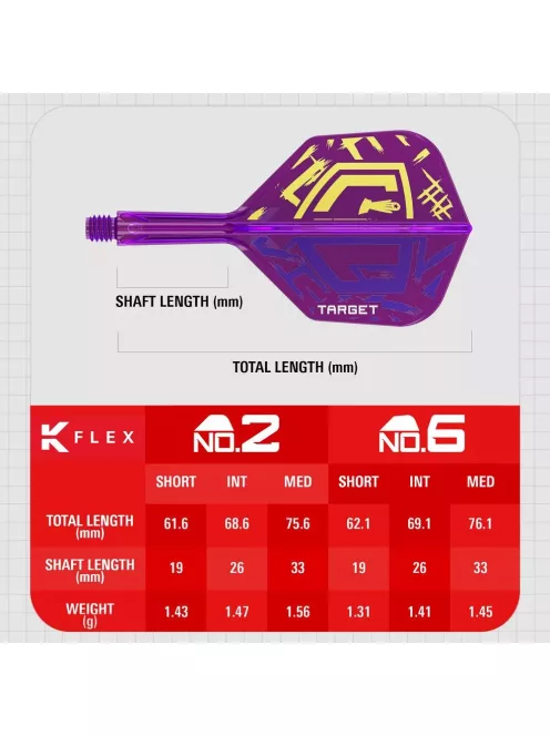 Darts toll és szár egyben Target K-Flex Luke Littler World Champion, no6 toll és rövid szár