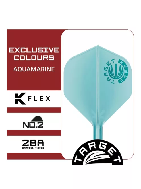 Darts toll és szár egyben, Target Japan K-Flex Aquamarine, hosszú szár és No2 toll