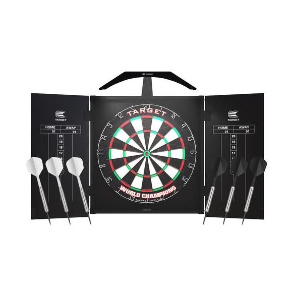 Complete dart package ARC, Target, board, cabinet, lighting, 2 sets of arrows