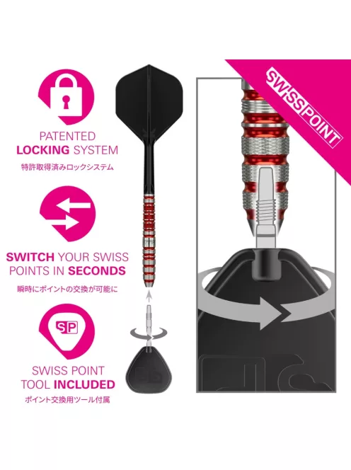 darts szett steel Target Japan SP Black Marque Spinel, 23g 90%