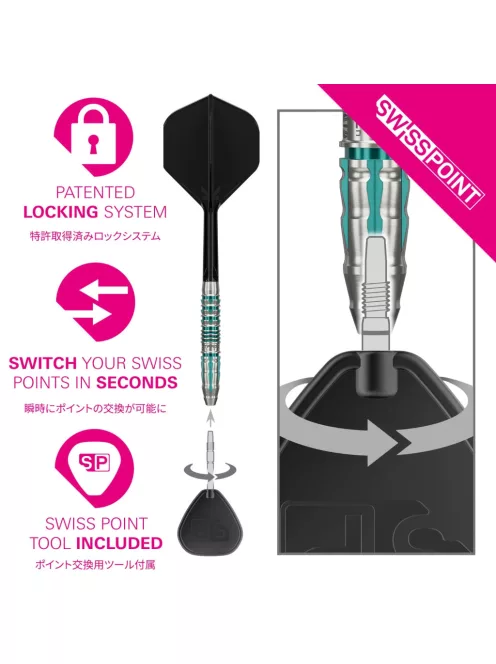 darts szett steel Target Japan SP Black Marque Pierce, 22g 90%