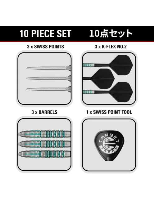 darts szett steel Target Japan SP Black Marque Pierce, 24g 90%