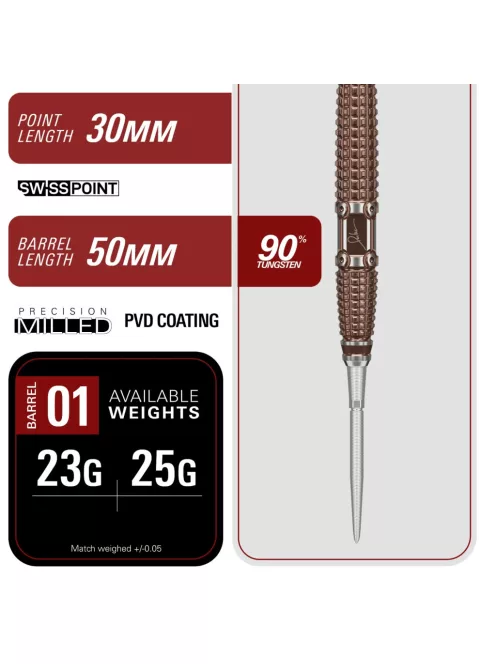 dart szett steel TARGET Japan Paul Lim - The Legend G10, 25gr, 90% 