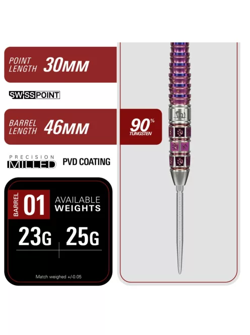 dart szett steel TARGET Japan,  Mayuko Morita Mayo Prime Series G8, 23gr, 90%