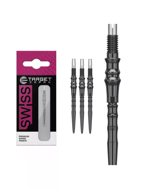 Darts fémhegy TARGET JAPAN SP Premium Swiss Point fekete, 40mm