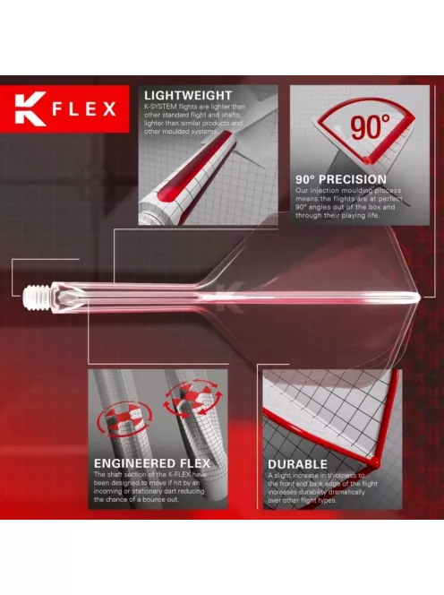 Darts toll és szár egyben Target japan K-Flex Pyro fehér, hosszú szár és No2 toll 