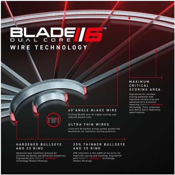 Winmau Dartboard, Blade 6 Dual Core, sisal