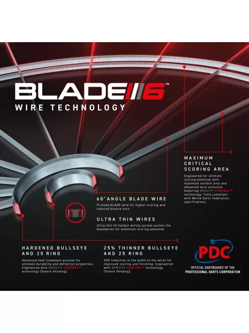 Winmau darts board, Blade 6 Triple Core PDC, sisal