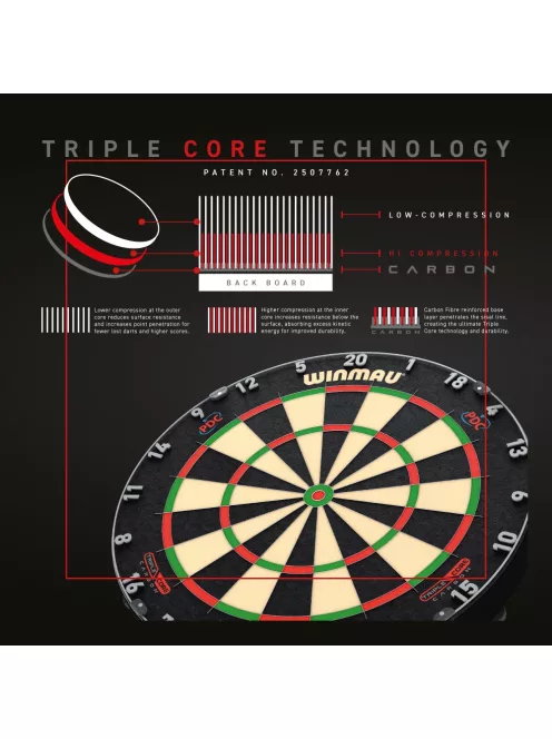Winmau darts board, Blade 6 Triple Core PDC, sisal