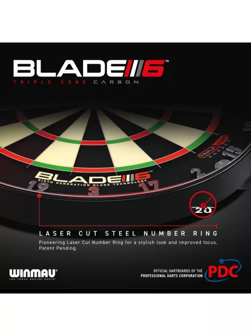 Winmau darts board, Blade 6 Triple Core PDC, sisal