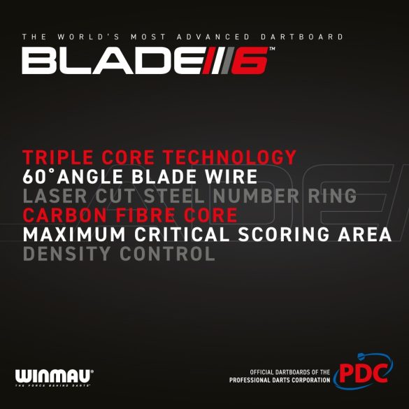 dart tábla sisal Winmau Blade 6 Triple Core PDC