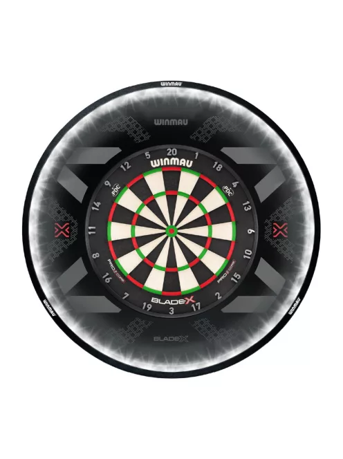 darts tábla sisal Winmau Blade X - Official PDC Dartboard + Winmau Plasma világítás + Winmau Blade X falvédő csomag