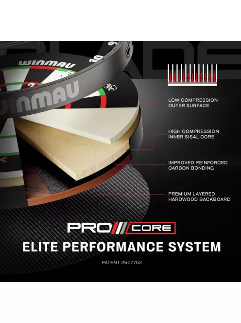 darts tábla sisal Winmau Blade X - Official PDC Dartboard  (penge térrács)