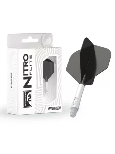  Darts toll és szár egyben Red Dragon Nitro Flite fehér-fekete, standard toll és közepes szár