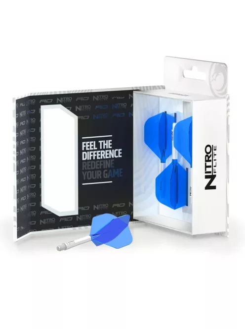 Dart toll és szár egyben Red Dragon Nitro Flite kék-fehér, standard toll és közepes szár