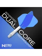 Dart toll és szár egyben Red Dragon Nitro Flite kék-fehér, standard toll és hosszú szár 