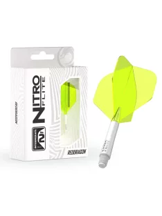   darts toll és szár egyben Red Dragon Nitro Flite fehér/zöld No2 toll és közepés szár
