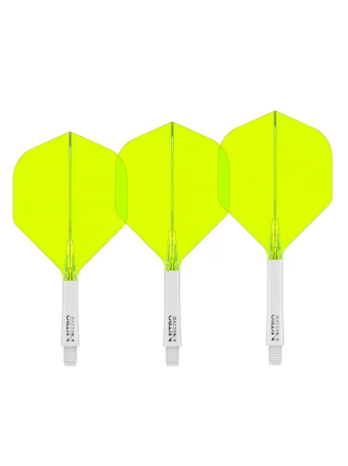 darts toll és szár egyben Red Dragon Nitro Flite fehér/zöld No2 toll és közepés szár