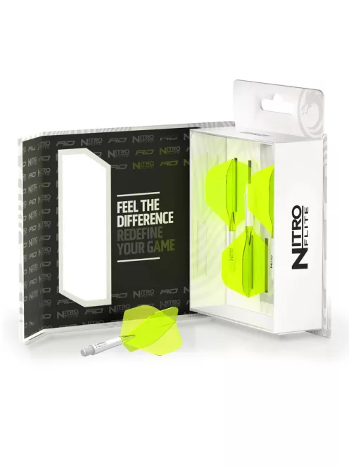 darts toll és szár egyben Red Dragon Nitro Flite fehér/zöld No2 toll és közepés szár