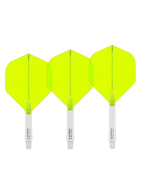 darts toll és szár egyben Red Dragon Nitro Flite fehér/zöld No2 toll és hosszú szár