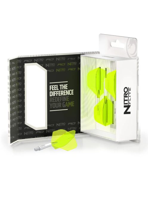 darts toll és szár egyben Red Dragon Nitro Flite fehér/zöld No2 toll és hosszú szár