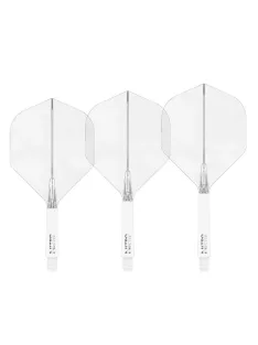   Darts toll és szár egyben Red Dragon Nitro Flite fehér-átlátszó, standard toll és rövid szár
