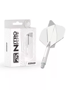   Darts toll és szár egyben Red Dragon Nitro Flite fehér-átlátszó, standard toll és hosszú szár