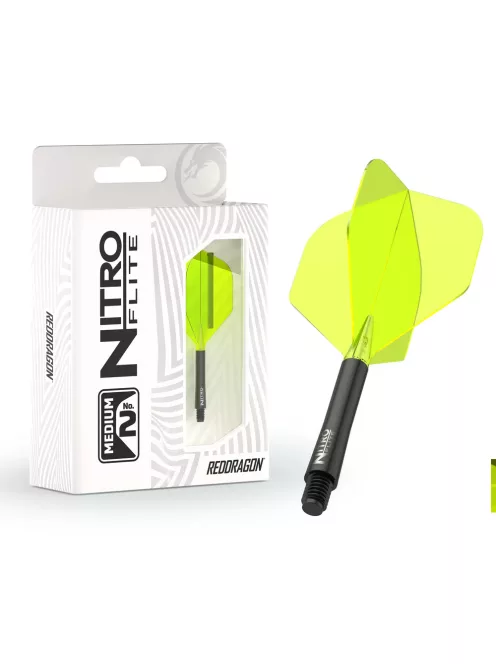Darts toll és szár egyben Red Dragon Nitro Flite fekete/zöld No2 toll és hosszú szár