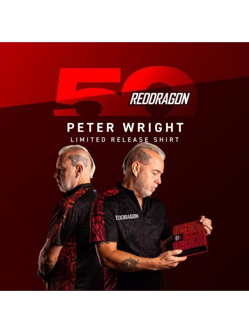 darts ing / mez Red Dragon 50 Years Limited Edition Tour shirt , Peter Wright (S-4XL méretben)