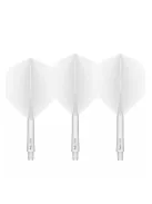 Darts toll és szár egyben Red Dragon Nitro Flite fehér, standard toll és közepes szár