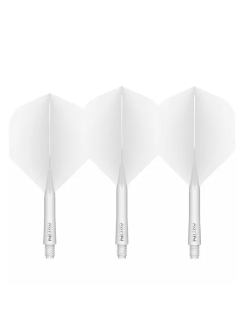 Darts toll és szár egyben Red Dragon Nitro Flite fehér, standard toll és közepes szár