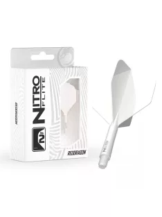   Darts toll és szár egyben Red Dragon Nitro Flite fehér, standard toll és hosszú szár