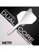 Darts toll és szár egyben Red Dragon Nitro Flite fehér, standard toll és hosszú szár