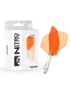   Darts toll és szár egyben, Red Dragon Nitro Flite, narancs-fehér, standard toll és hosszú szár