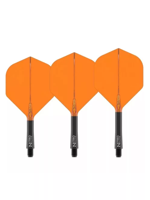 Darts toll és szár egyben Red Dragon Nitro Flite, narancs-fekete, standard toll és hosszú szár