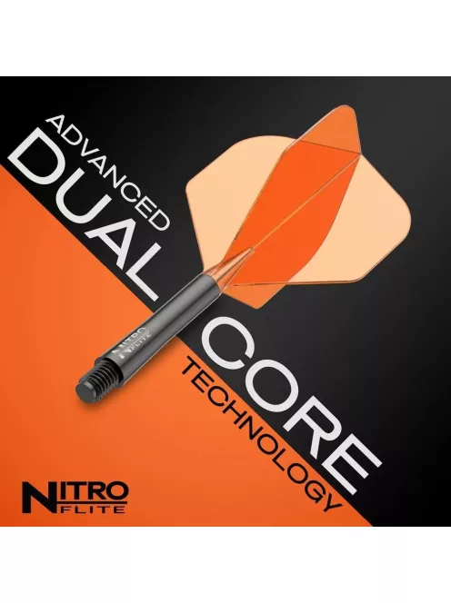 Darts toll és szár egyben Red Dragon Nitro Flite, narancs-fekete, standard toll és hosszú szár
