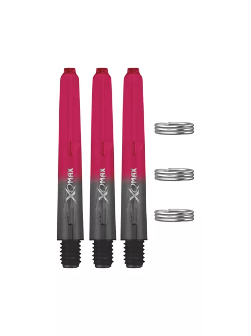 Dart szár XQMax 35mm, rövid, fekete-piros-átlátszó