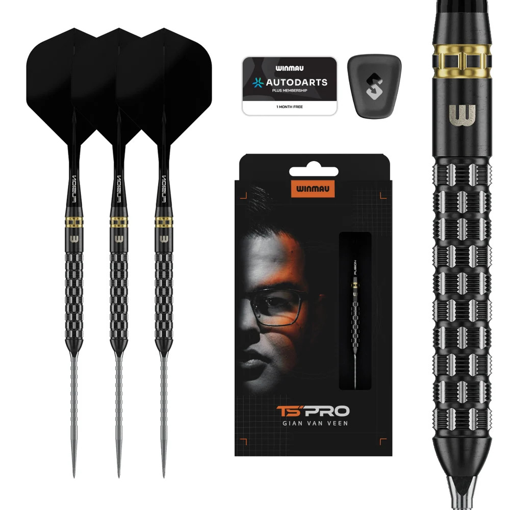 Darts szett steel Winmau Gian Van Veen TS-PRO Switch Point Steeldarts, 21g, 90%