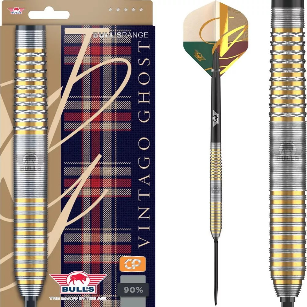 Darts szett steel Bull's NL CP Vintago Ghost, 23g 90% gravírozott